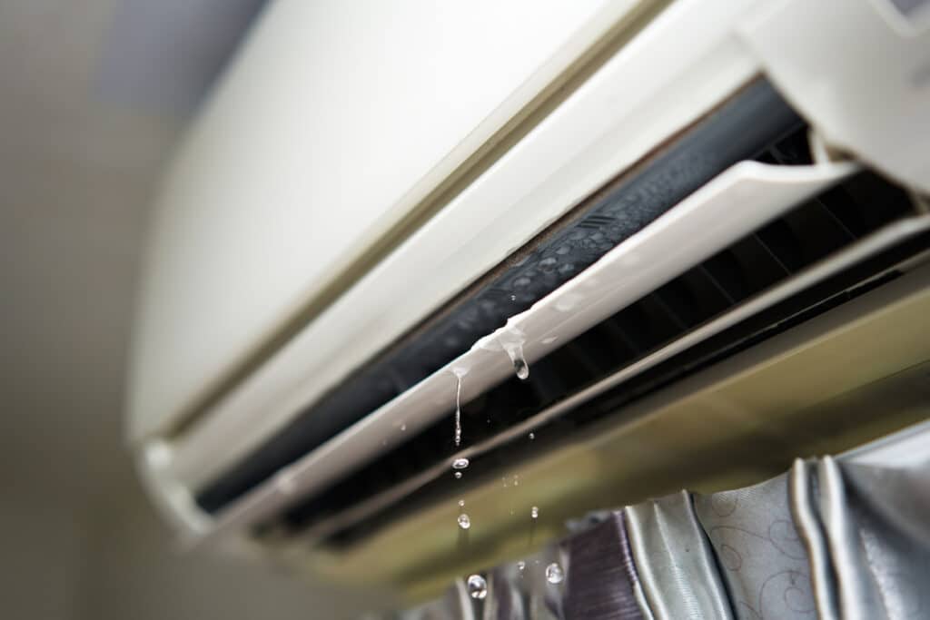 Ductless air conditioning unit dripping out water from the vents