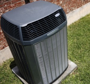 Heat pump unit outside a home