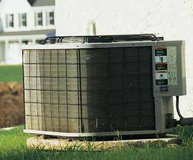 An air conditioner outside of a home
