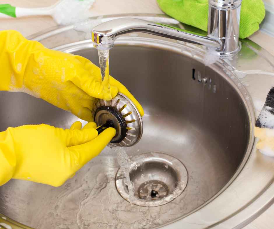 Cleaning a sink drain